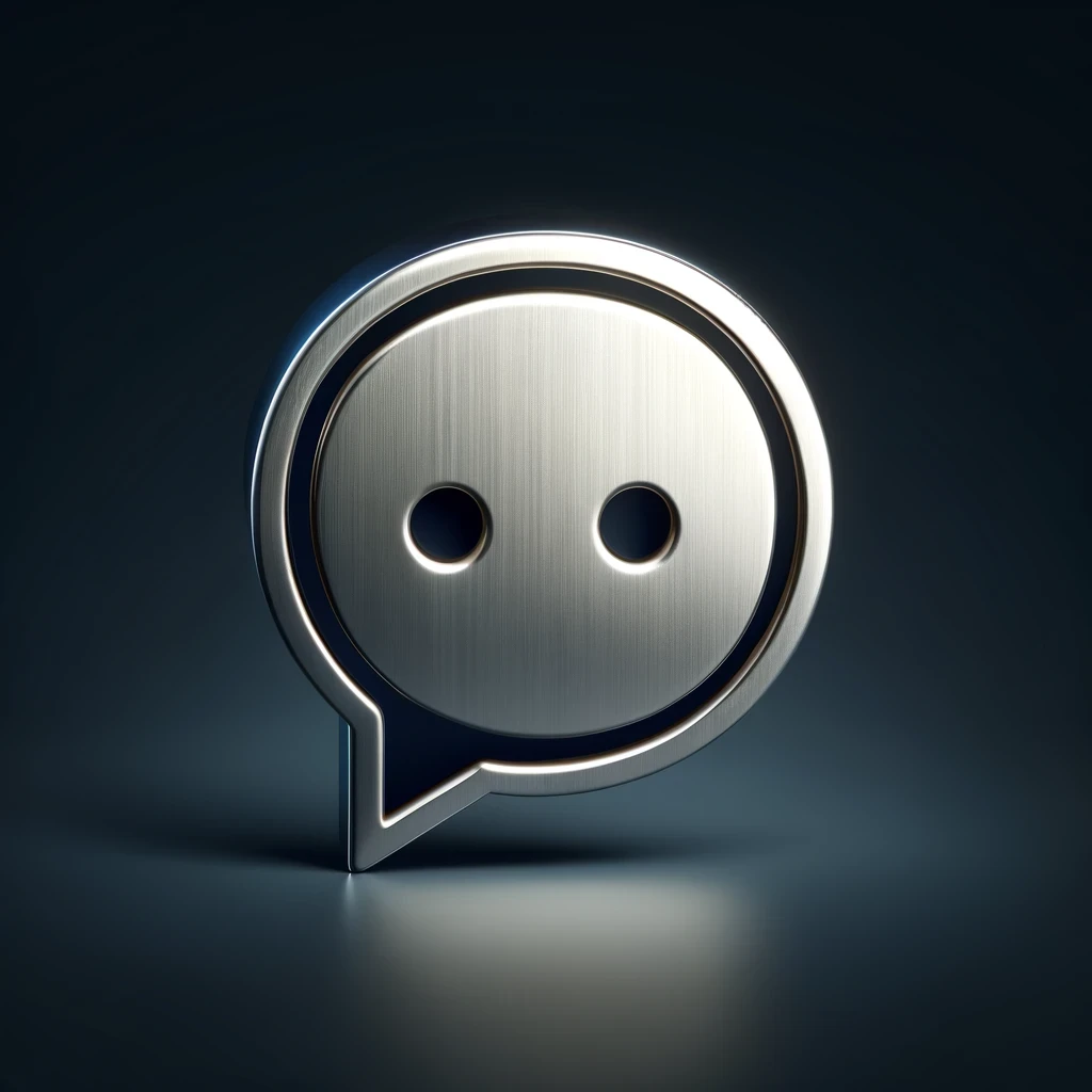 chat bubble with eyes symbolizing a chatbot with a personality