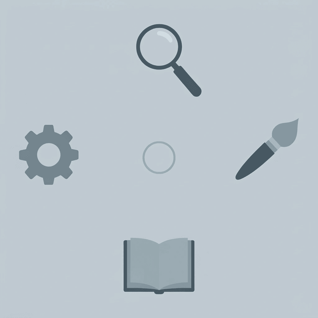  Four compass directions representing different artistic disciplines like music, visual arts, dance, and theater