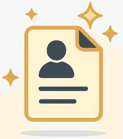 Icône flat design représentant la création automatique de fiches clients dans un CRM par une agence d’automatisation.