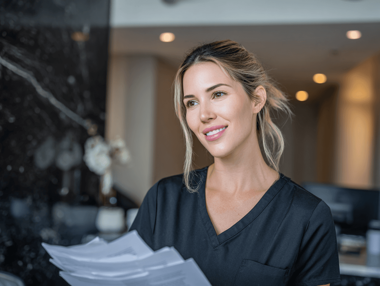 MedSpa owner analyzing a percent-of-revenue budgeting chart to set stable ad spend, representing how ClinicROI helps create consistent, data-driven marketing guardrails.