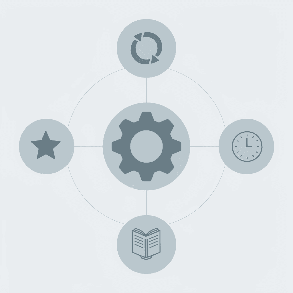 Central hub labeled 'Poetry Evaluation' connected to four surrounding criteria: Voice, Emotional Impact, Technical Control, and Thematic Clarity
