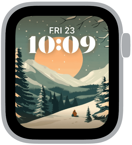 an apple watch face from the christmas illustrations collection