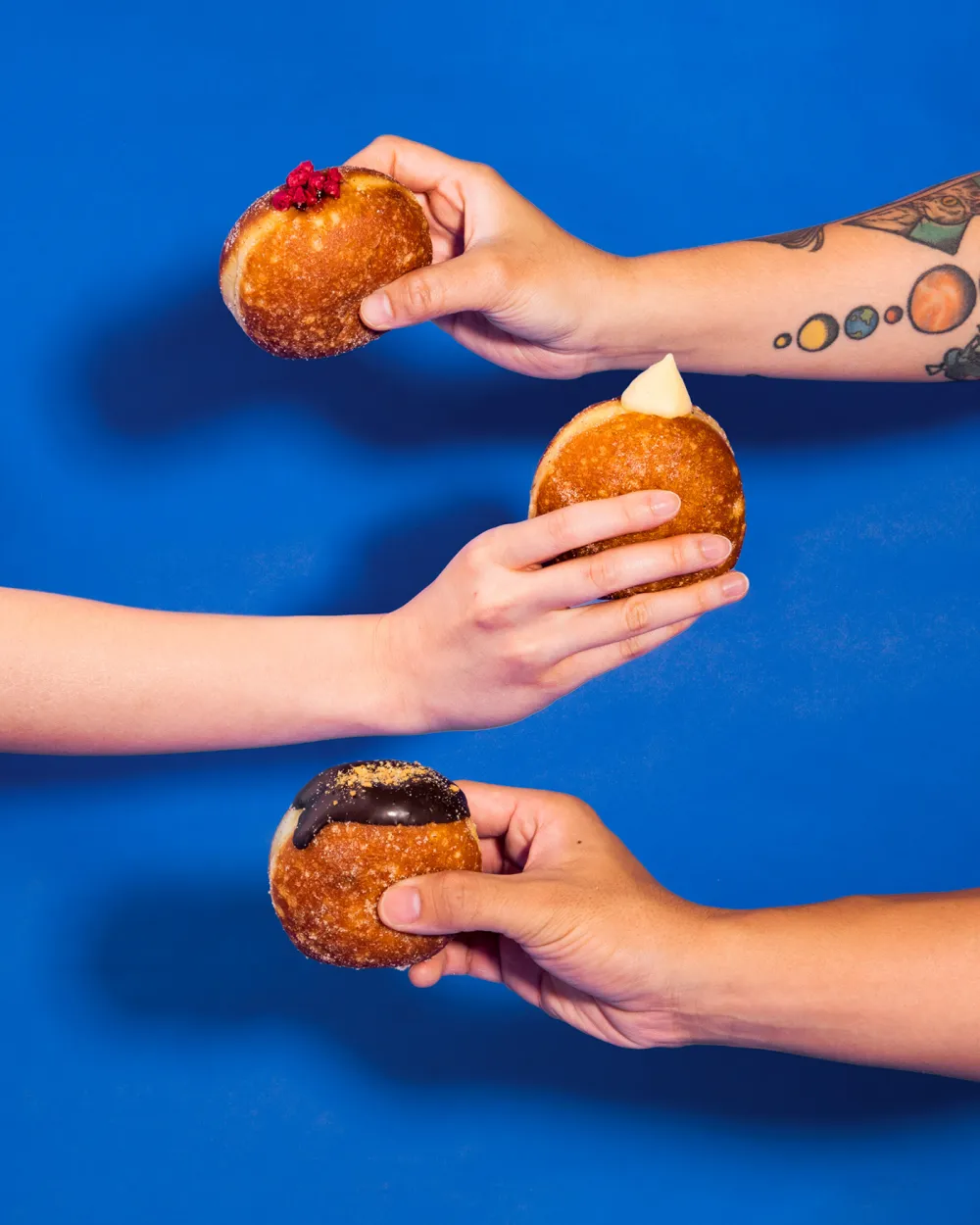 Bakehouse pastry and hands