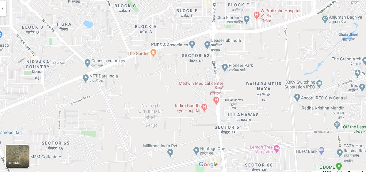 M3M Sector 62 location map