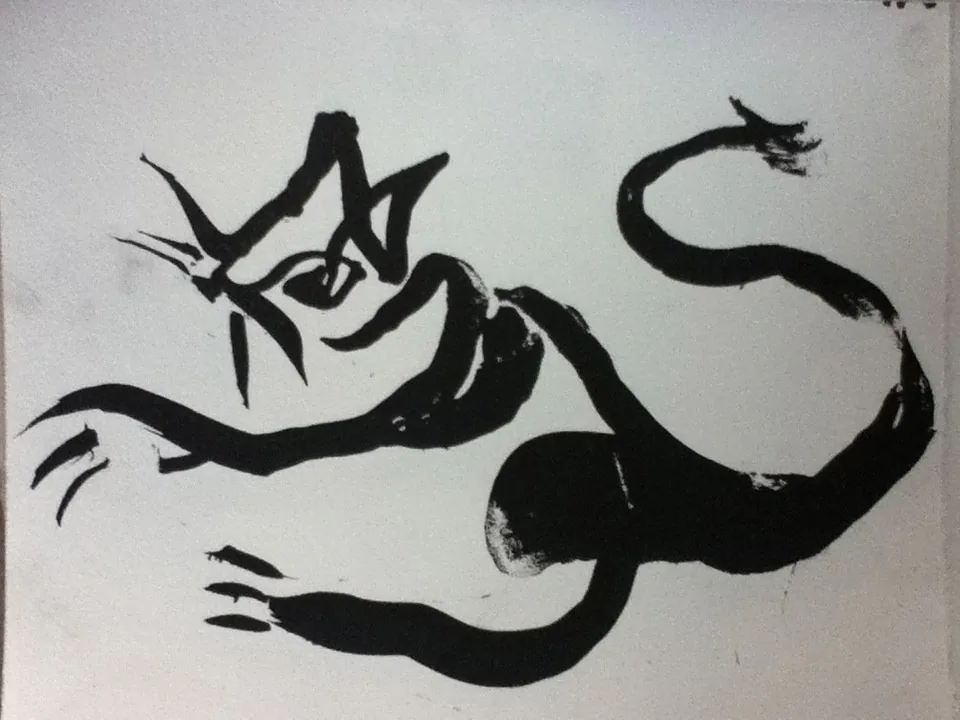 un gato grabado negro