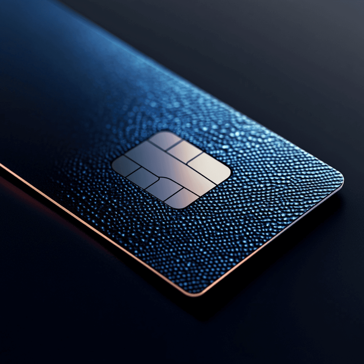 Debit card on black background