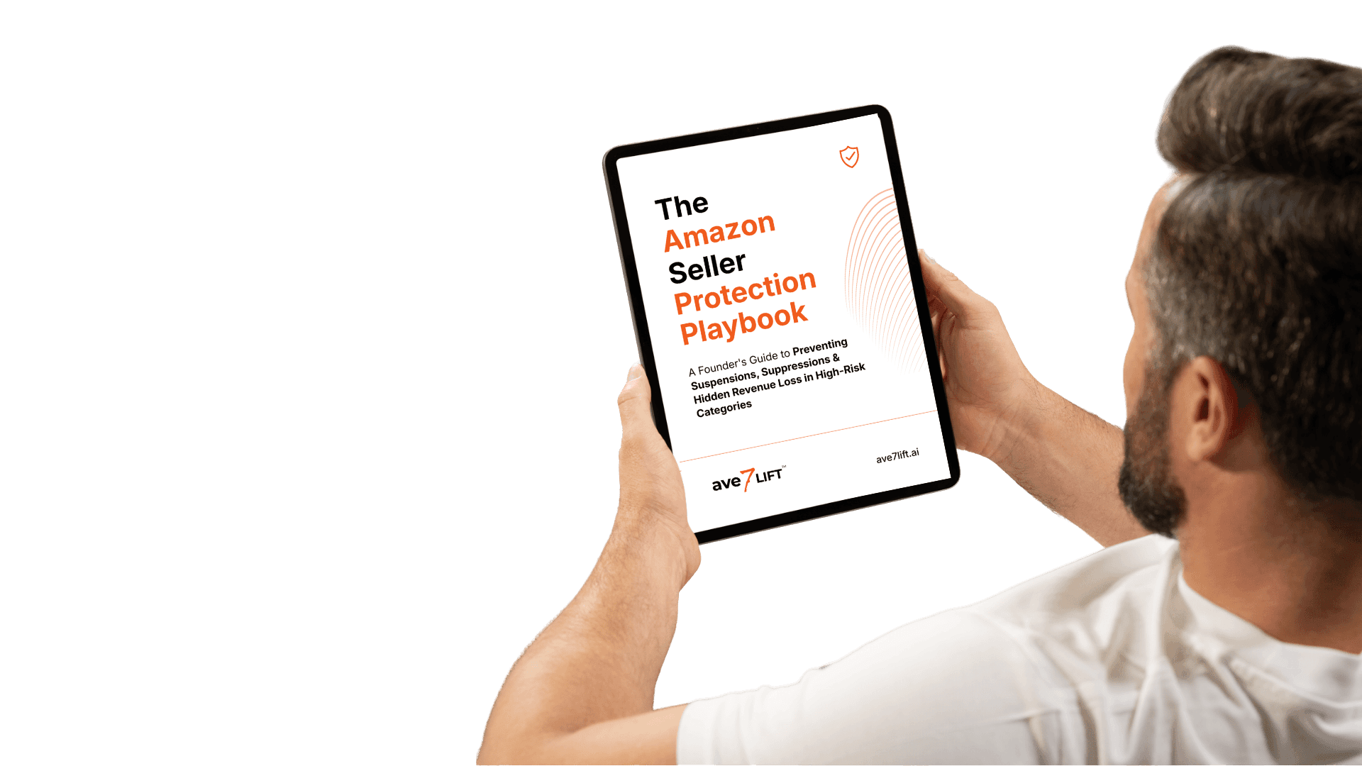 A man reading book on his tablet