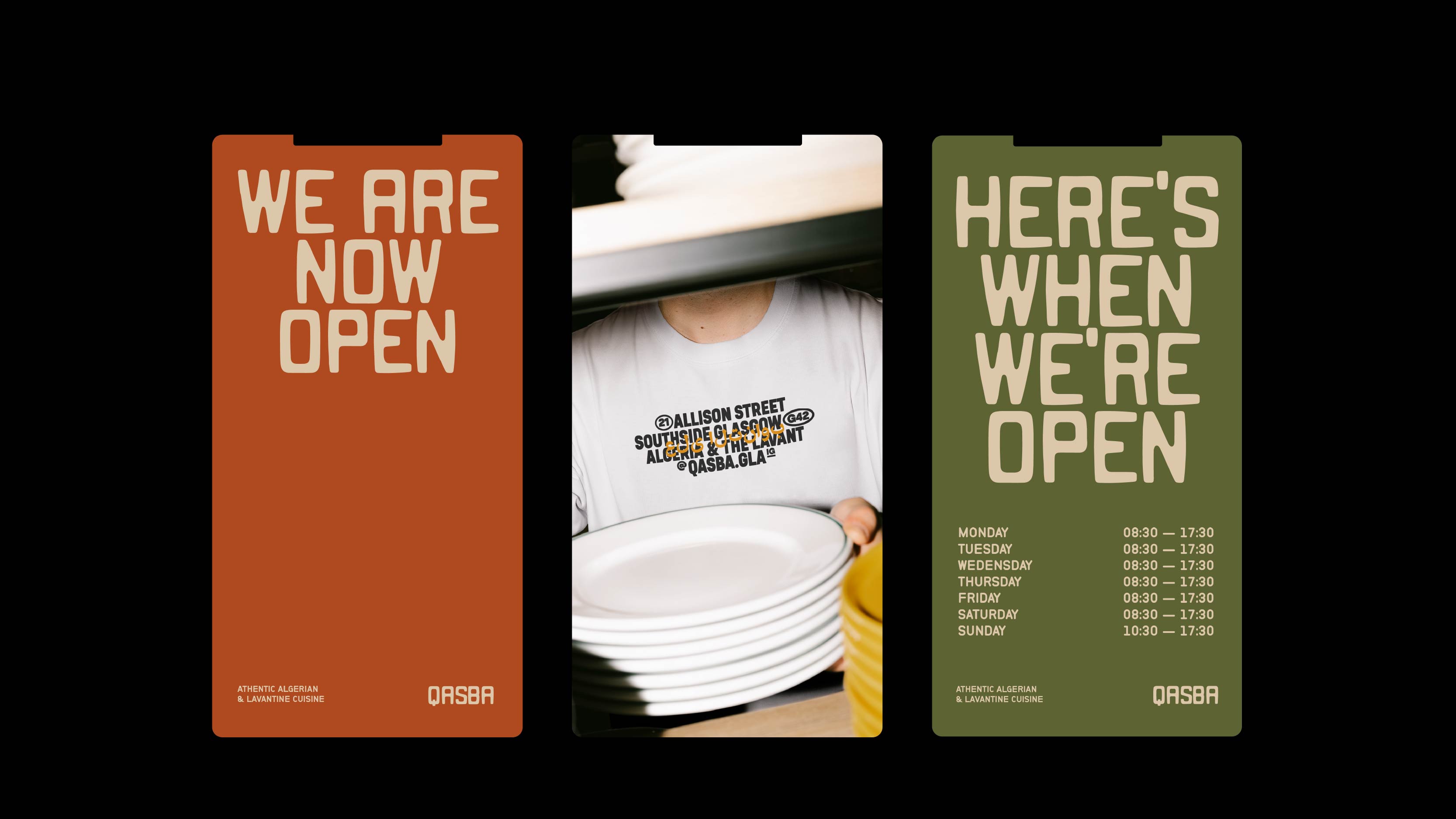 Brand Identity - Social media story design for Qasba restaurant