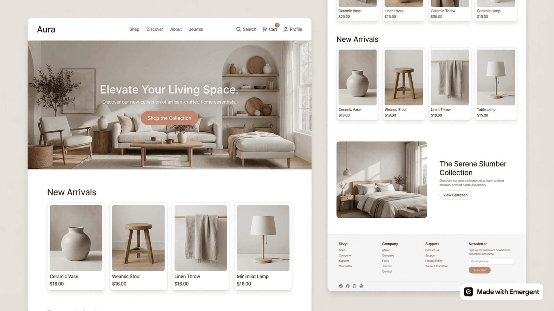 Niche Website Made with Emergent