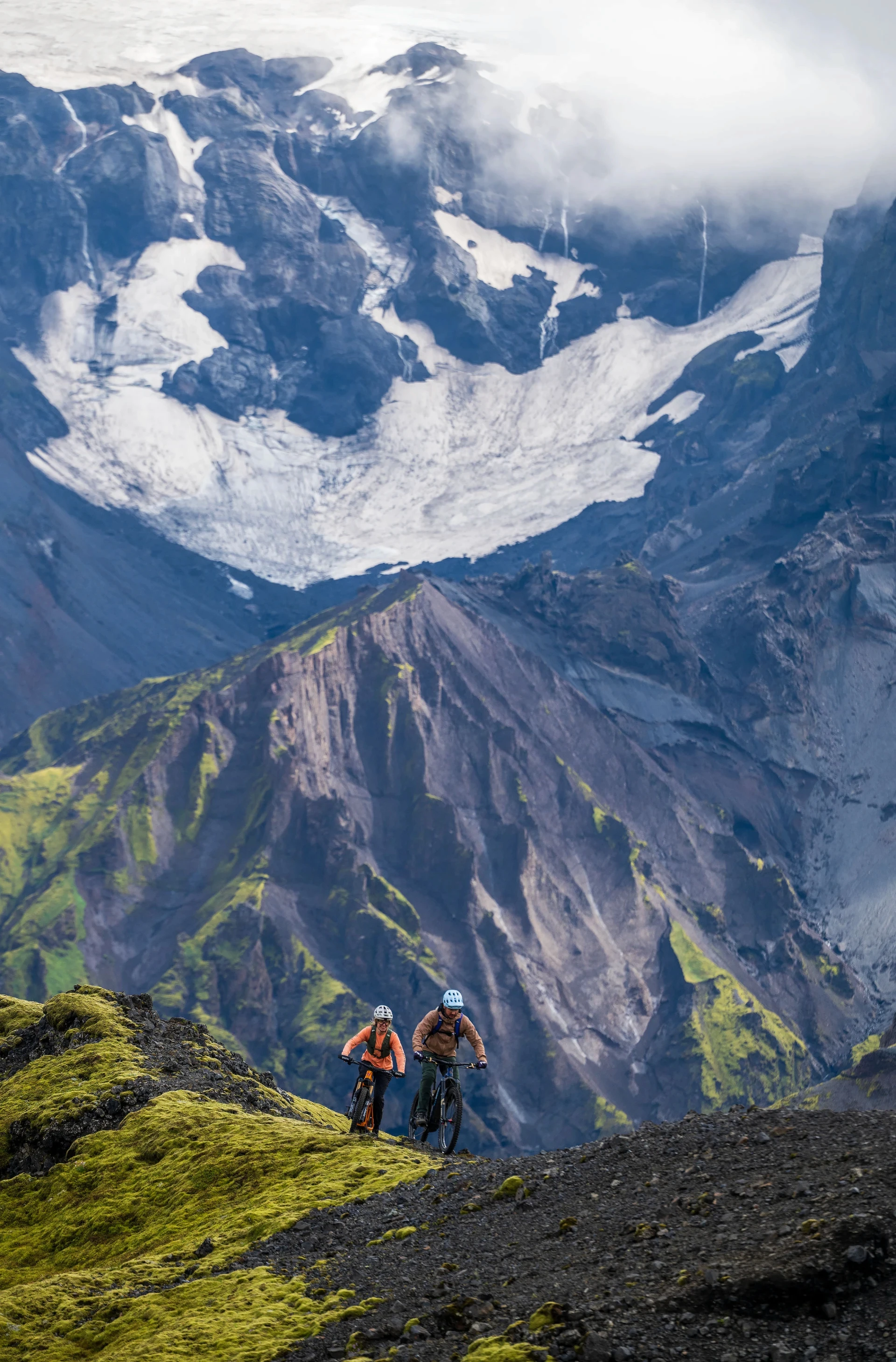 Thorsmork with bike riders