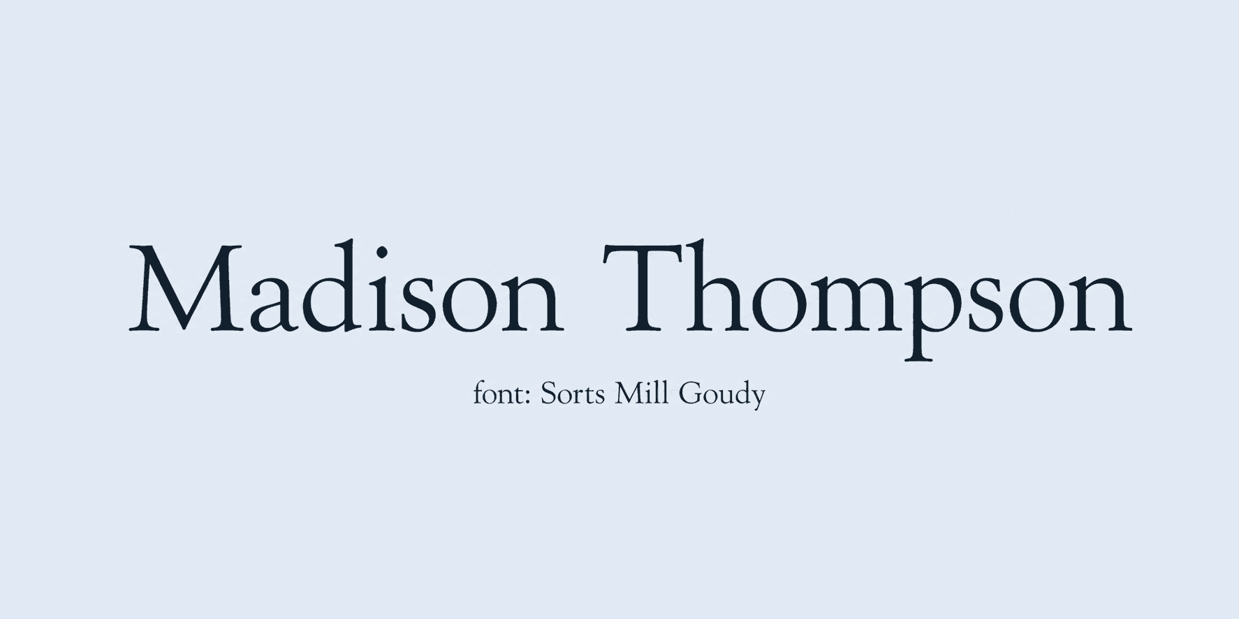 Sample name signed in a cursive signature font on a light background, with the font name labeled below.