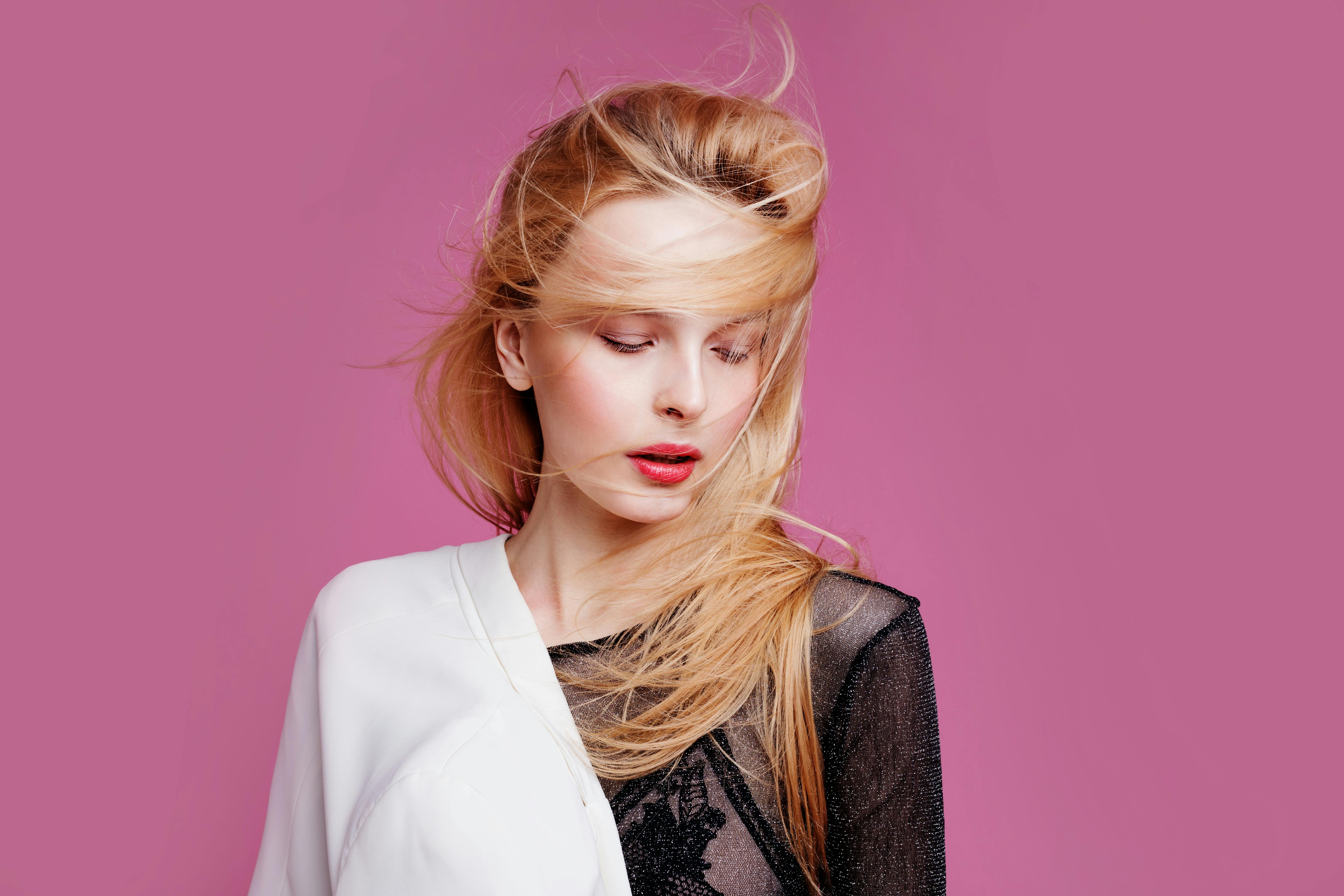 Women fashion shot on pink background