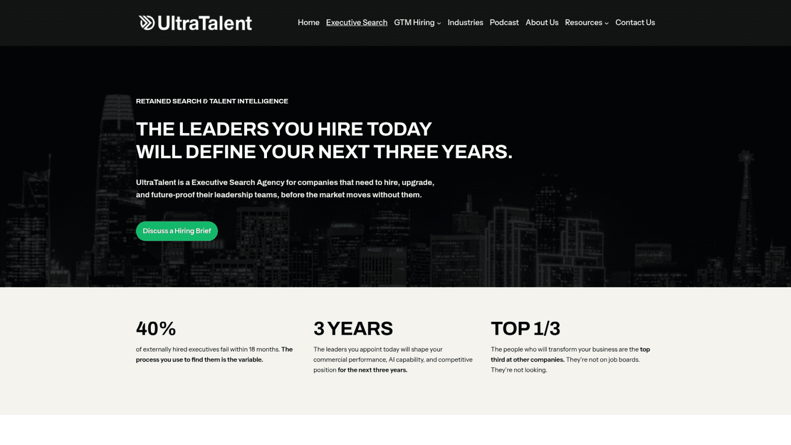 UltraTalent executive search Australia page