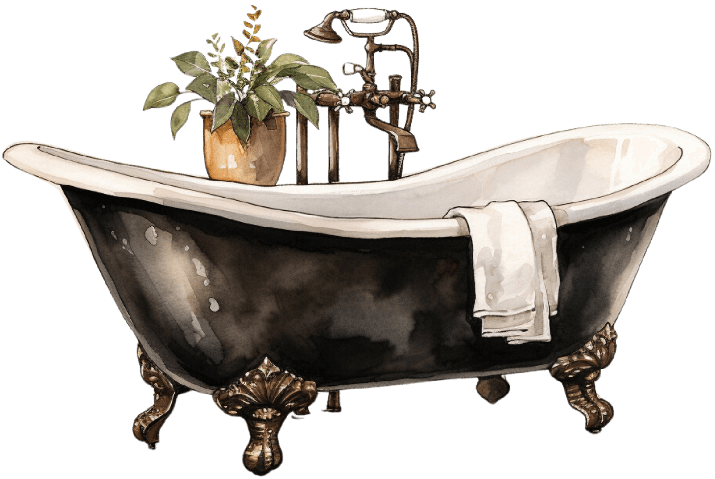 black clawfoot bathtub