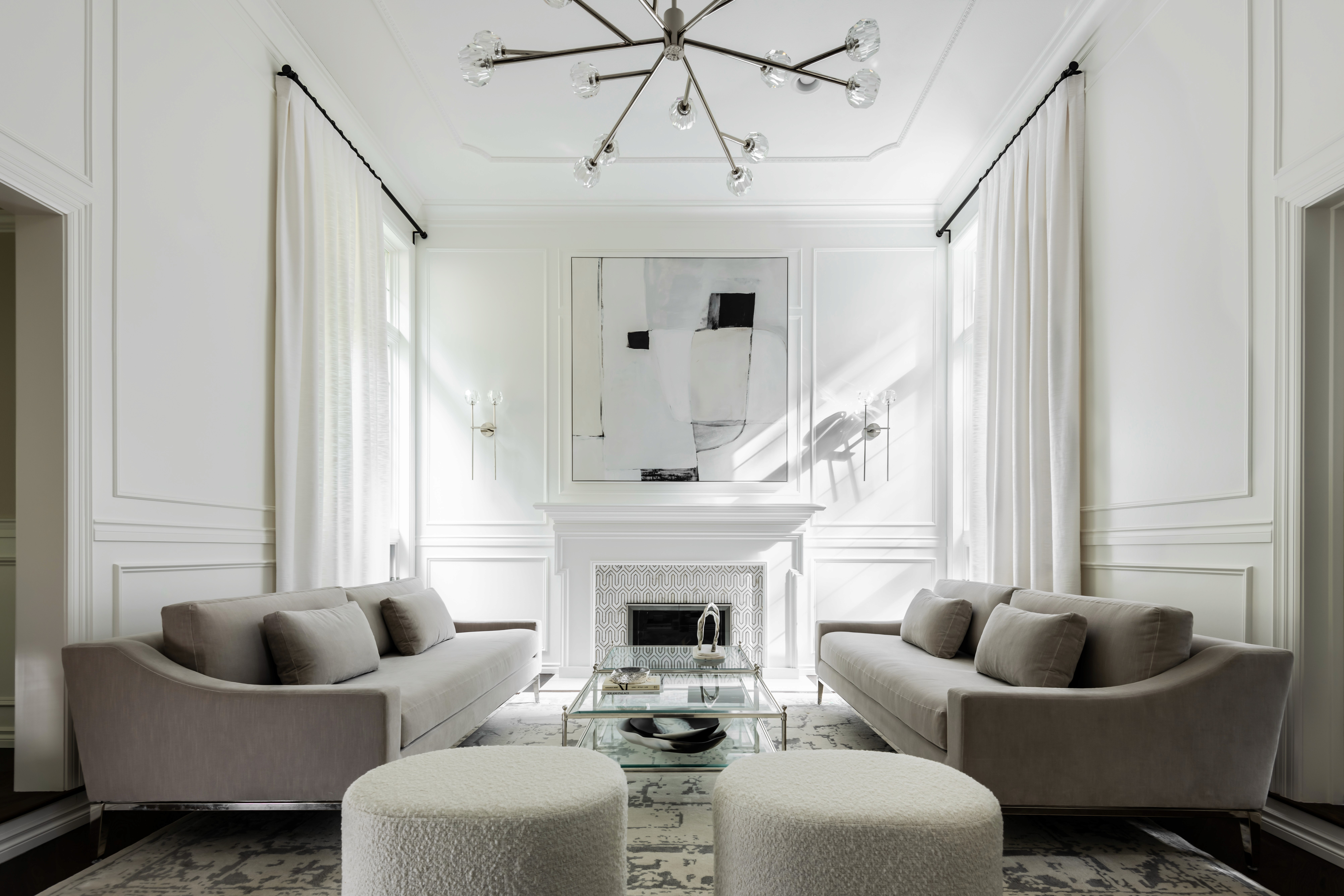 The living room of the Issaquah House Remodel, a large scale renovation by Elegant Simplicity interior design + professional organizing firm.
