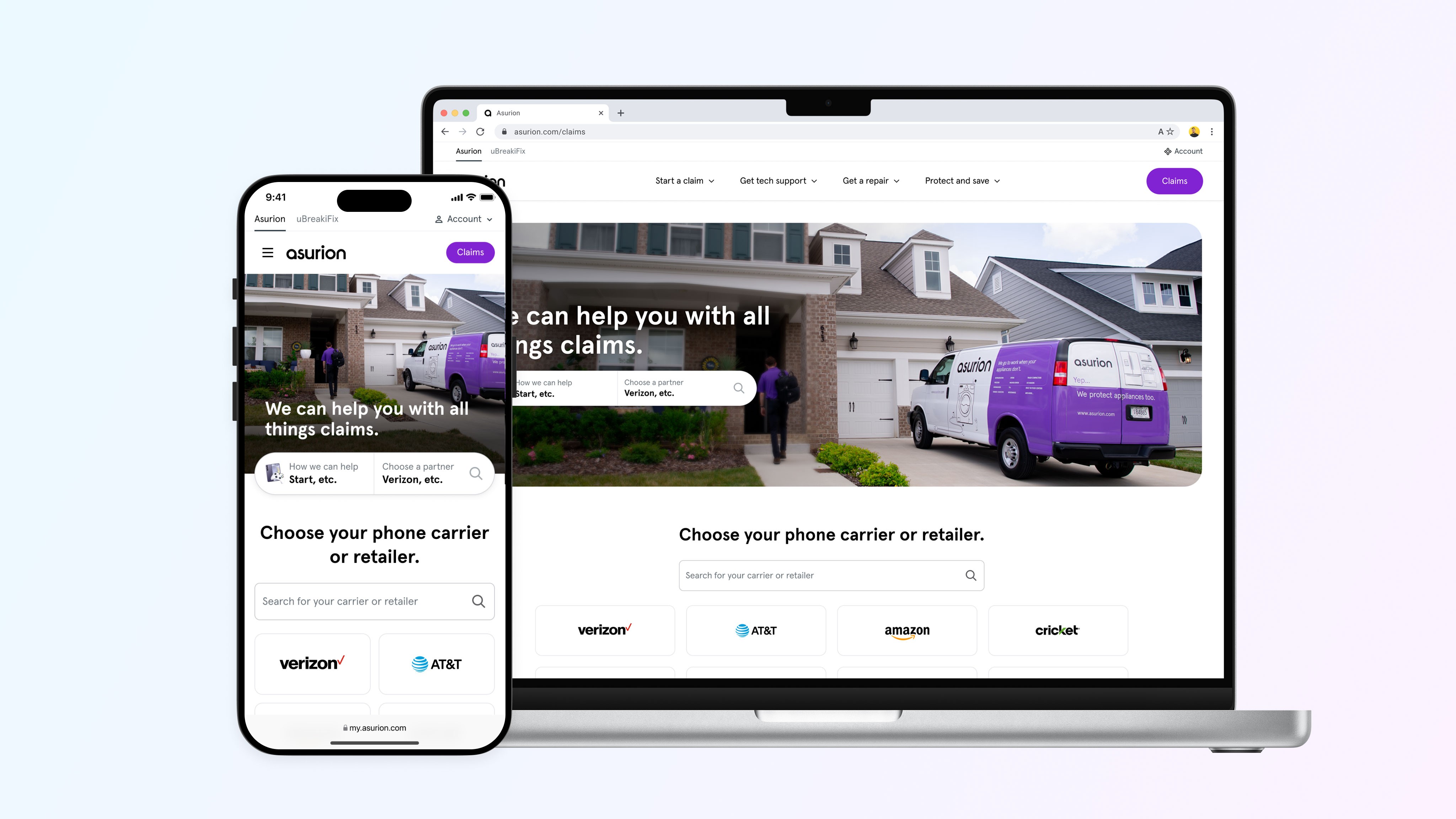 Mobile and desktop claim routing page to increase engagement