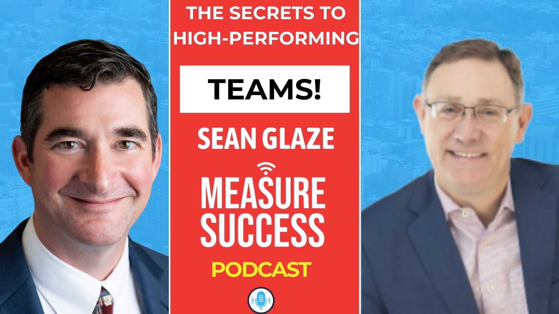 Three colleagues smiling and chatting together in a studio setting.