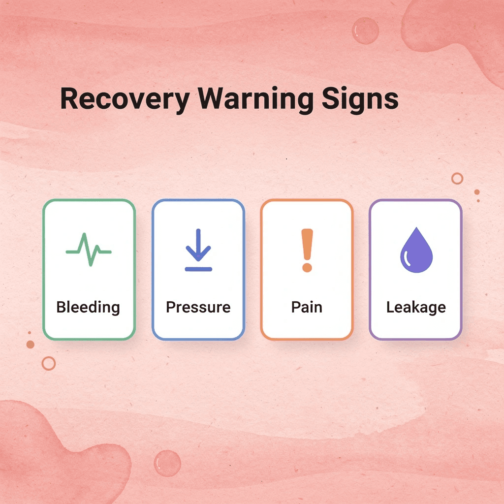 Infographic showing four key recovery warning signs