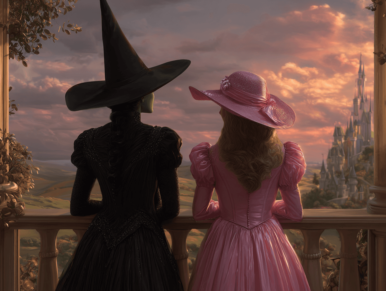A male and a female character from Wicked (2024)