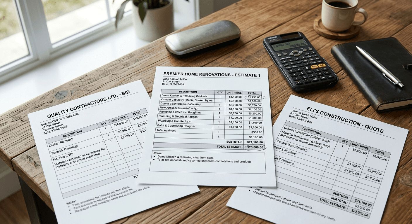 Comparer plusieurs devis rénovation en Belgique avec analyse des prestations et des coûts