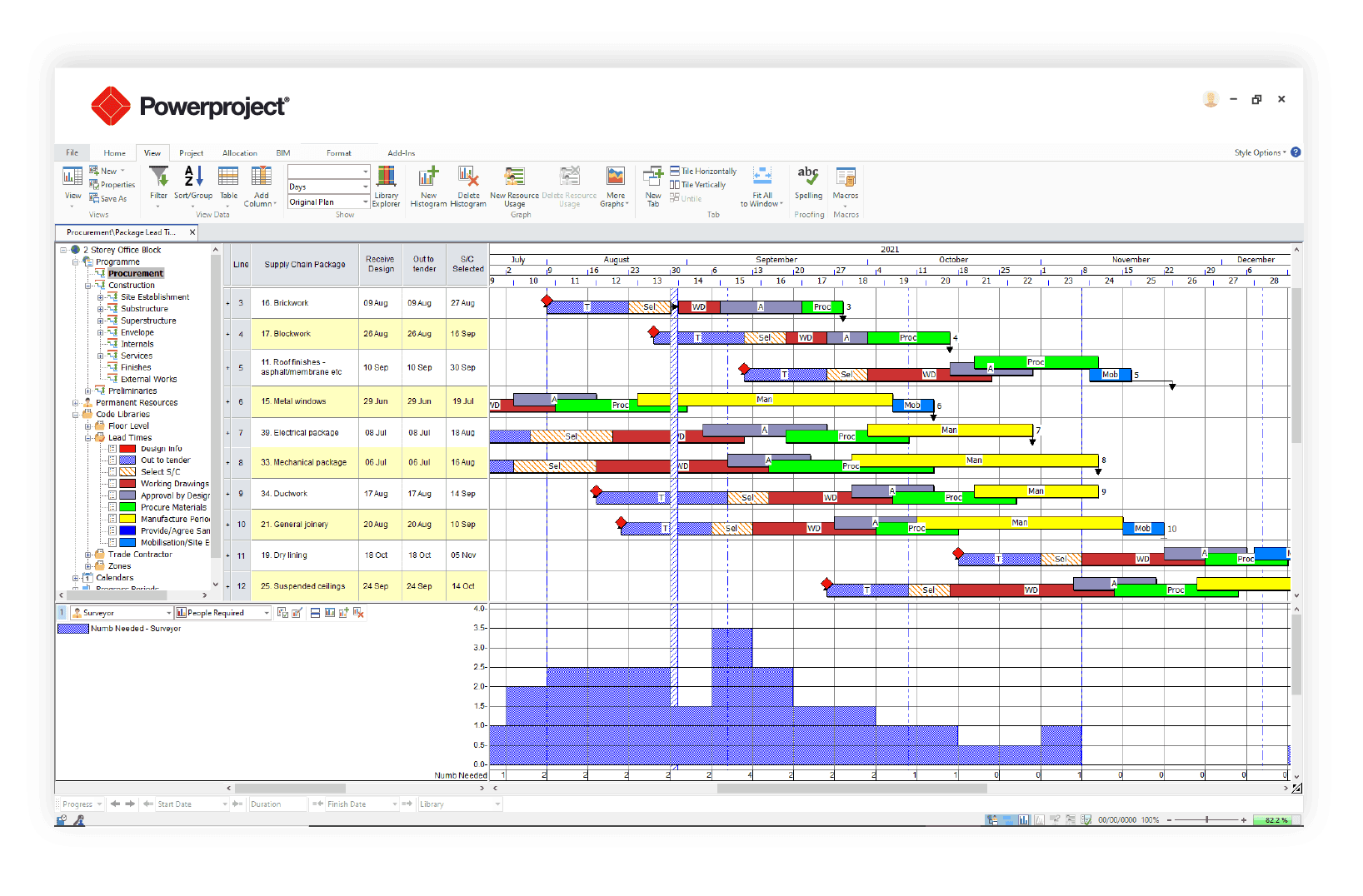 Terminplan in Asta Powerproject