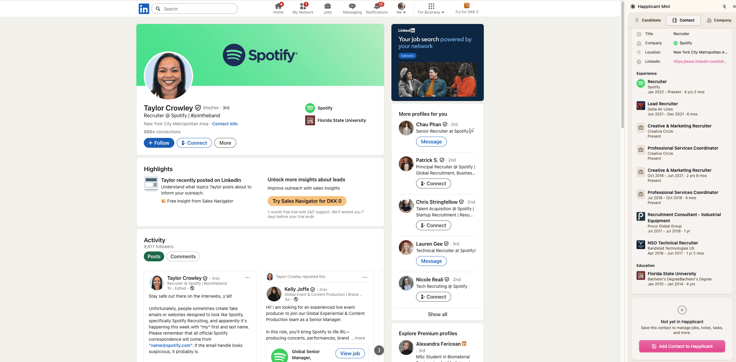 What it looks like on LinkedIn