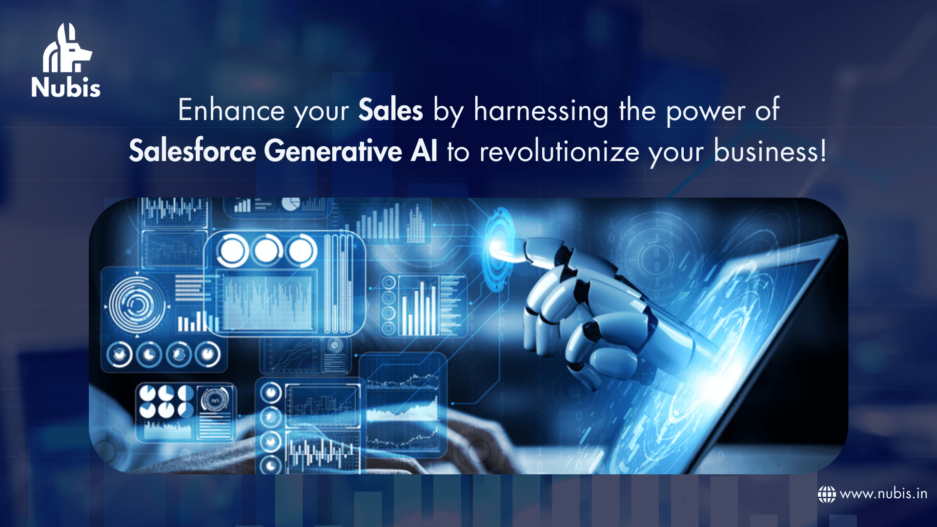 Visual showing generative AI solutions powering business transformation