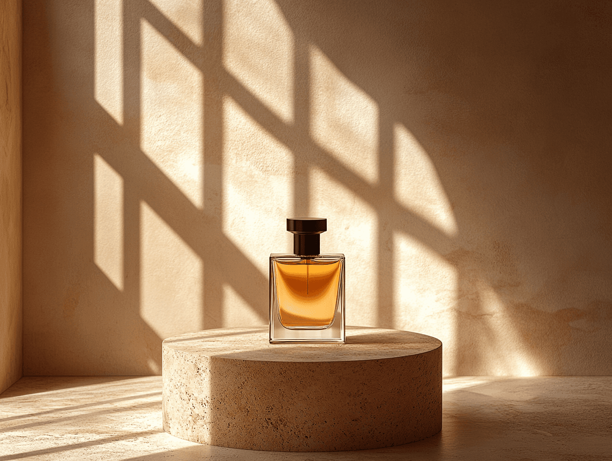 Product shot of a fragrance bottle.