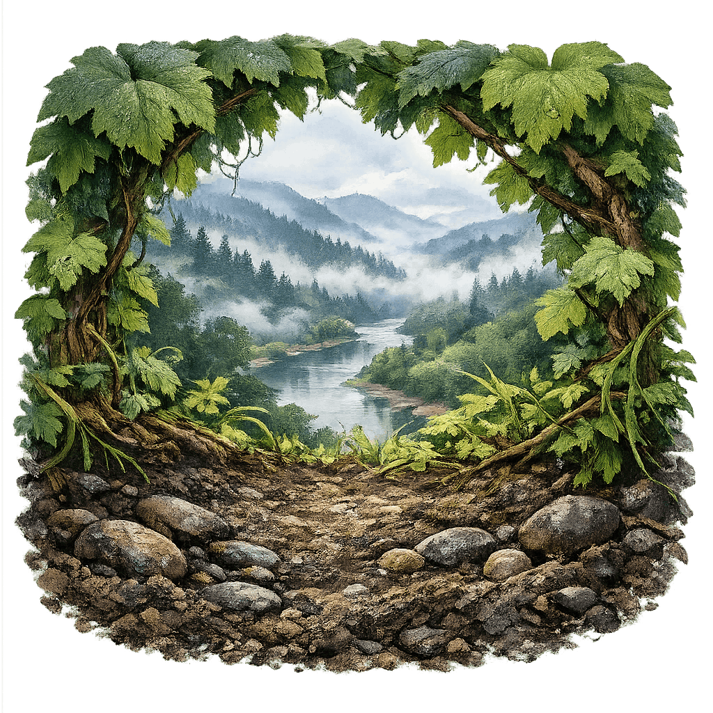 Detailed graphic of the Elkton Oregon wine region.