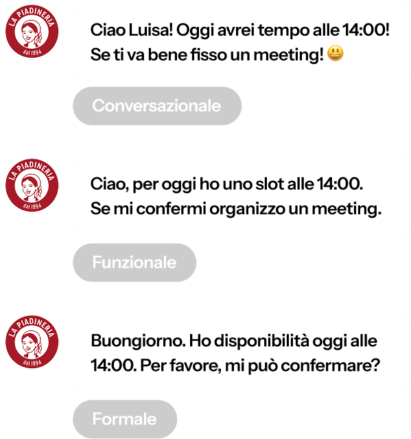 Tono di voce personalizzato