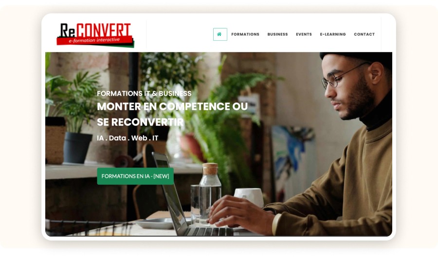 page d'accueil ReConvert