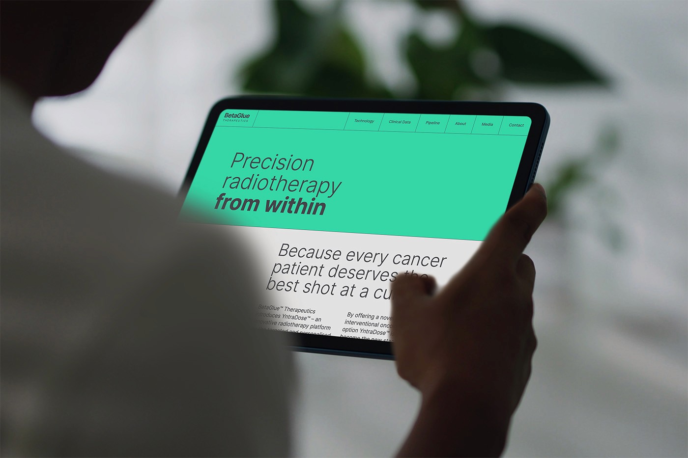 BetaGlue website on a tablet