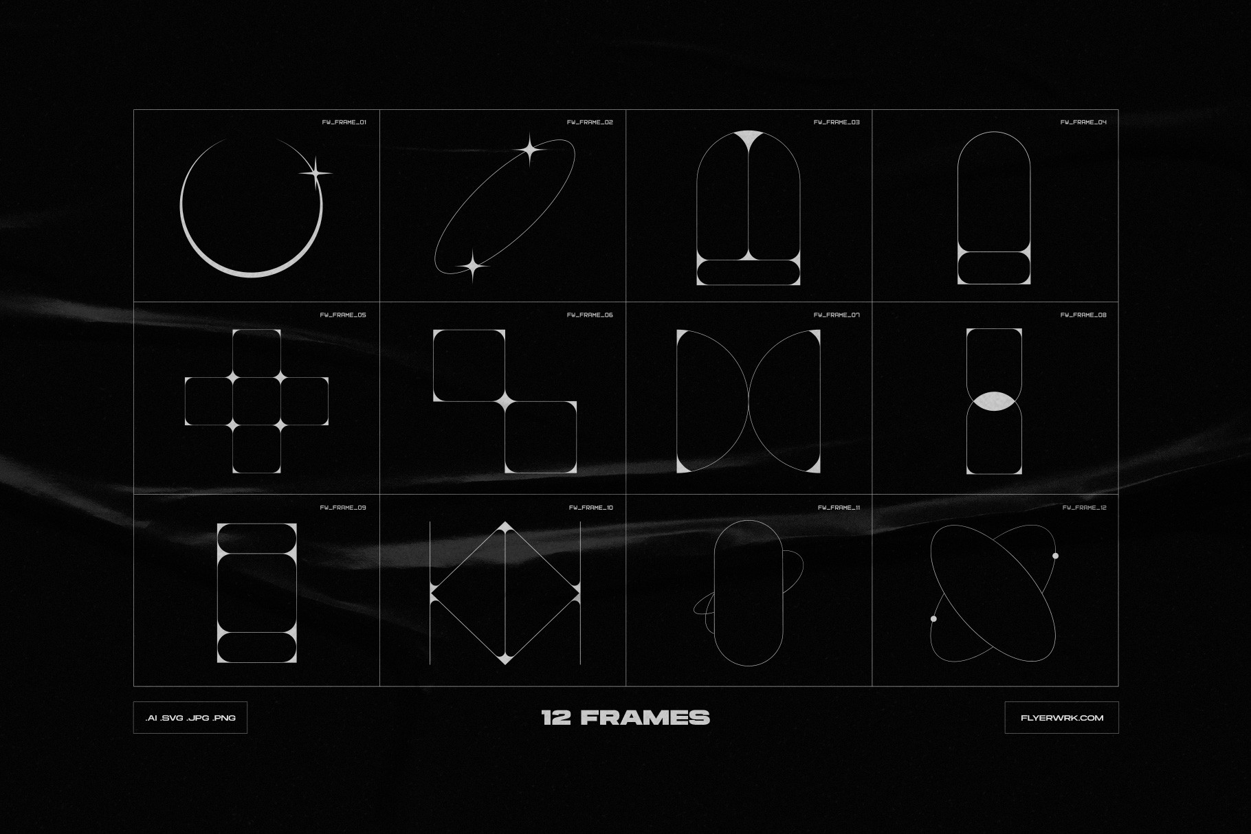 Y2K Abstract Acid geometric frame vector shapes collection preview