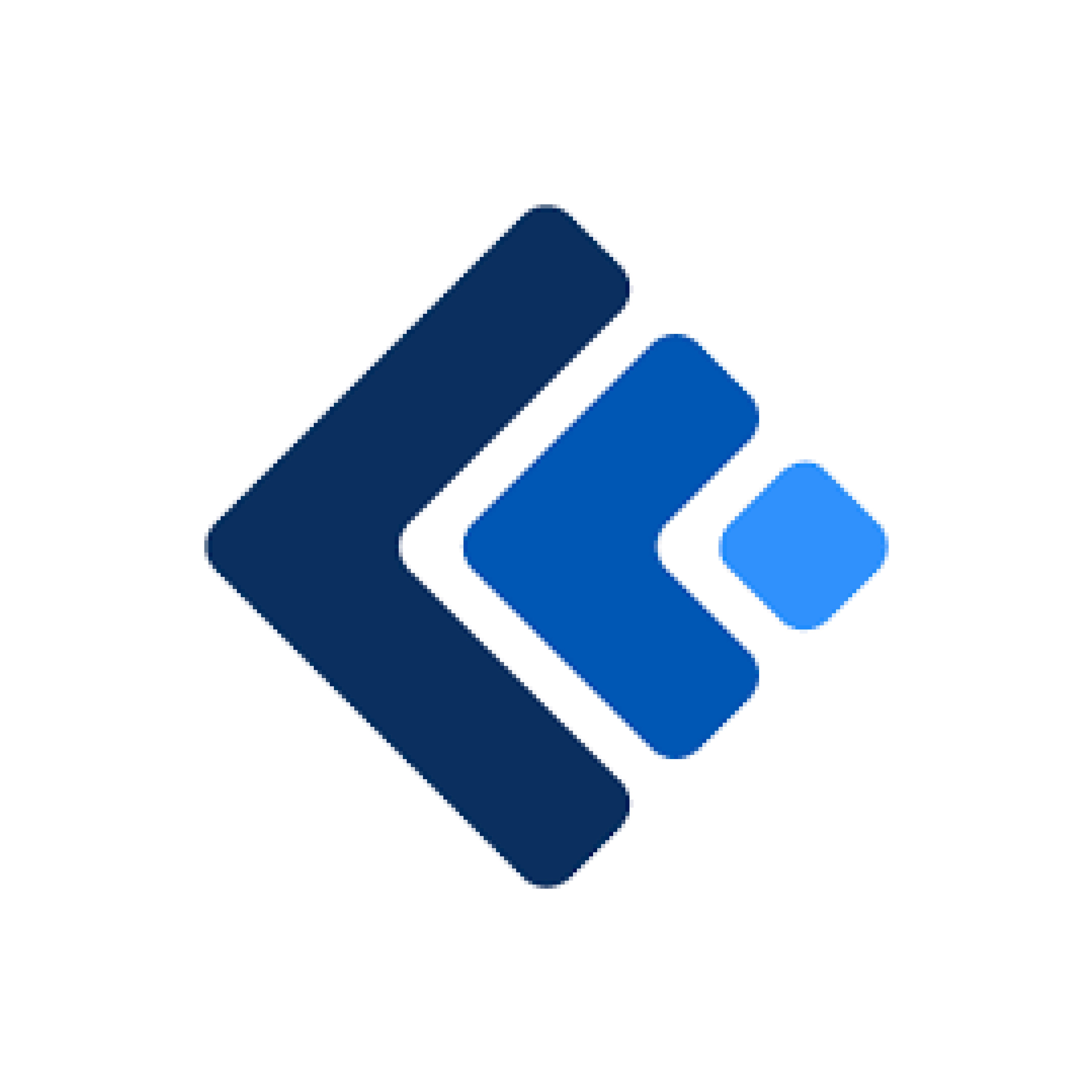 Blue geometric logo, casa verde framer template theme.