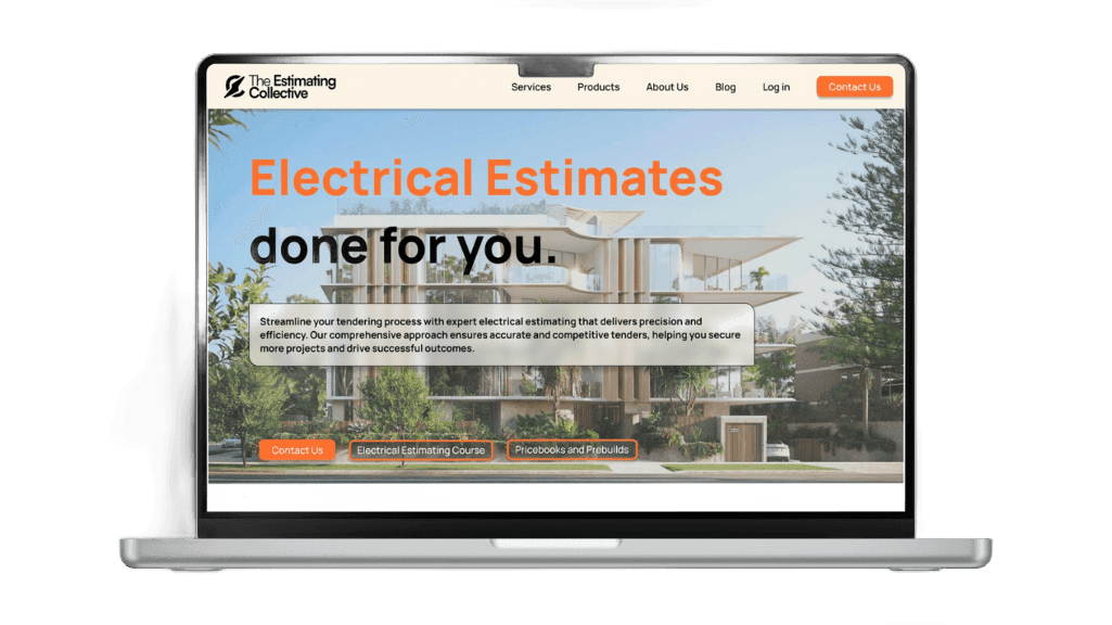 Web design mockup on laptop screen