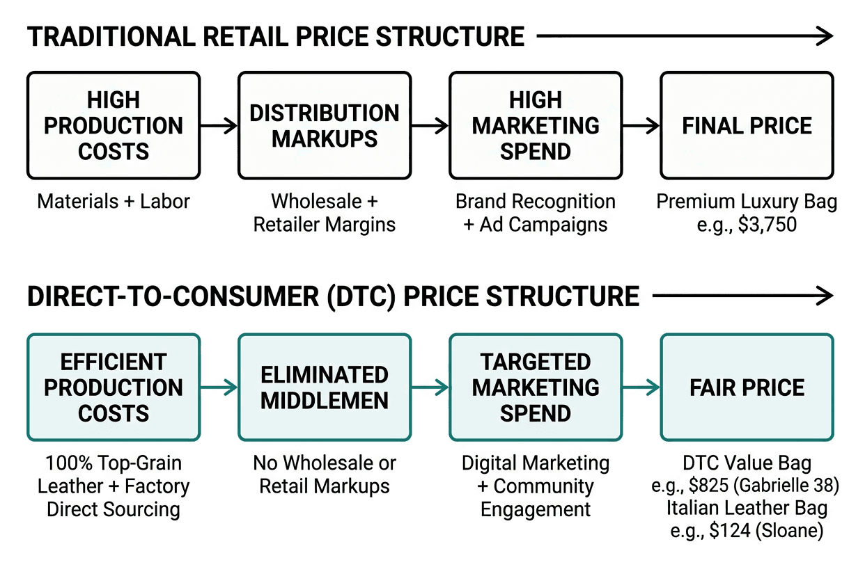 DTC vs traditional retail price structure breakdown