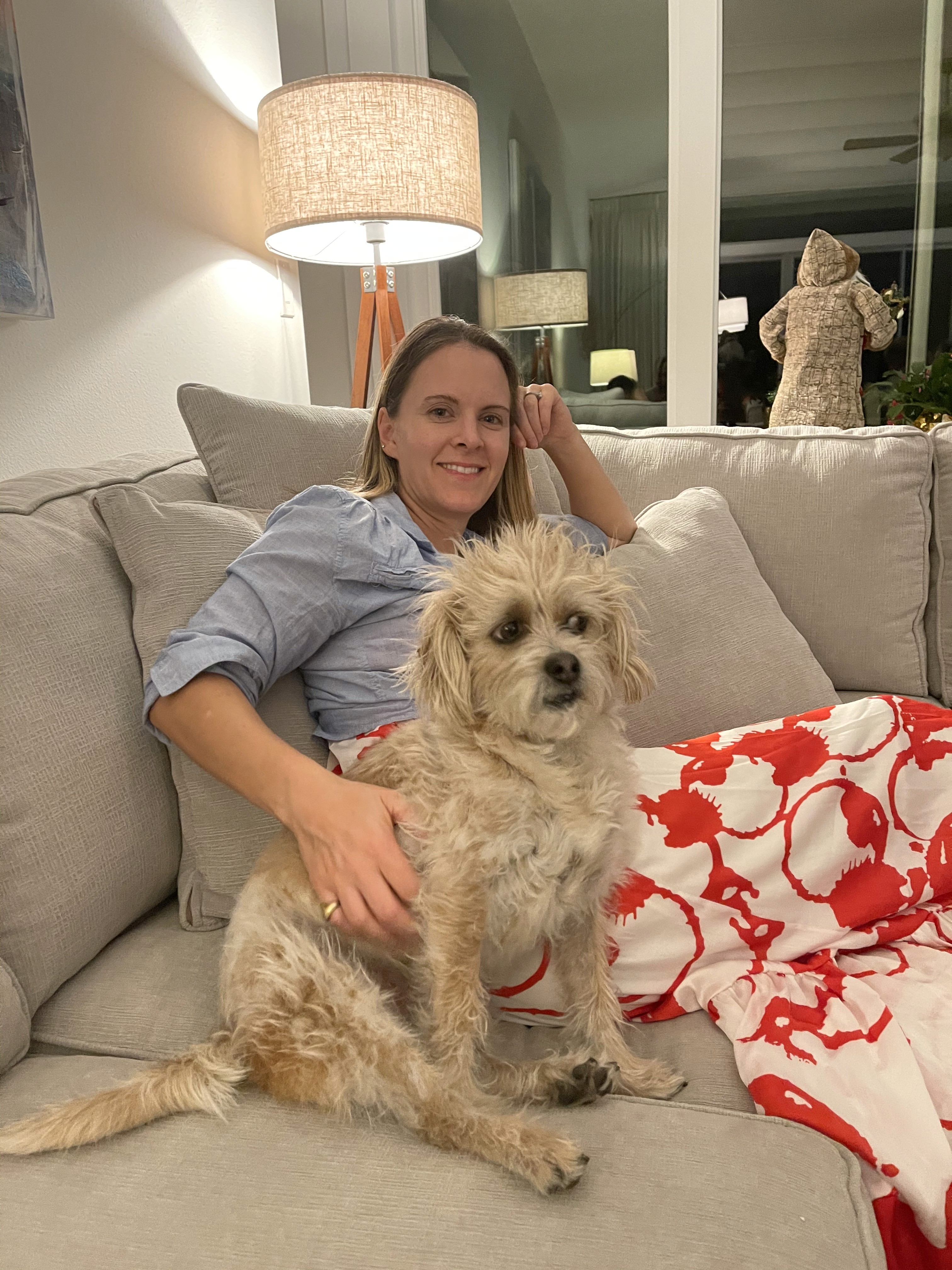A photo of woman in red