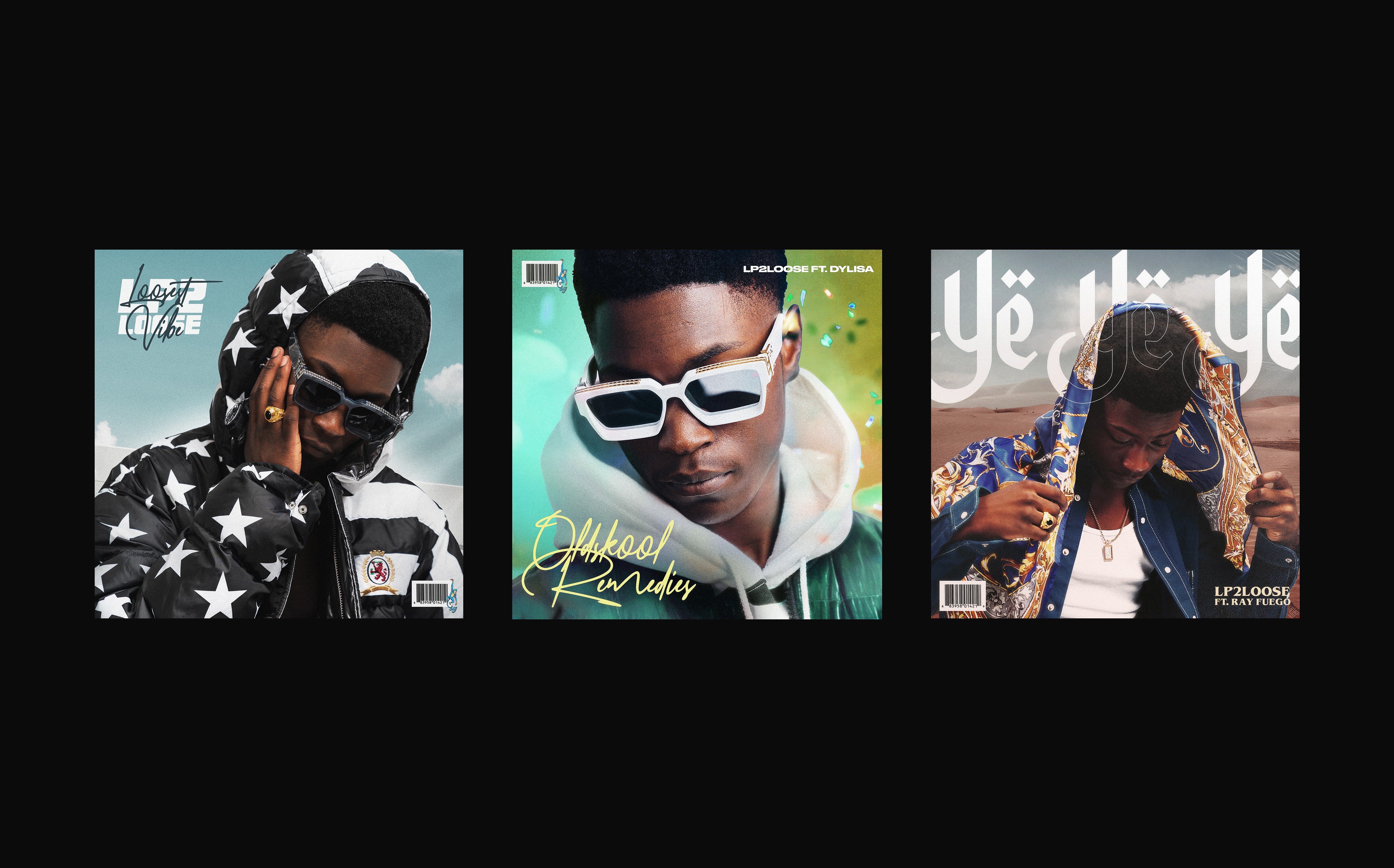 Streetside billboard with flyposters of the Batch.Works brand and illustrations