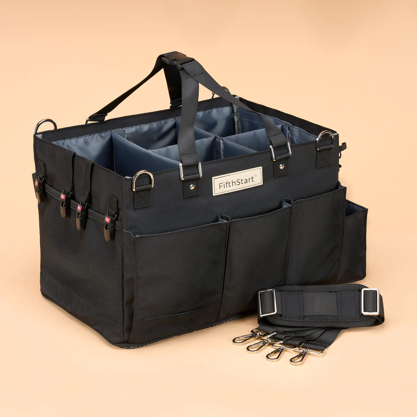 FifthStart cleaning caddy bag organizer compartments shoulder strap
