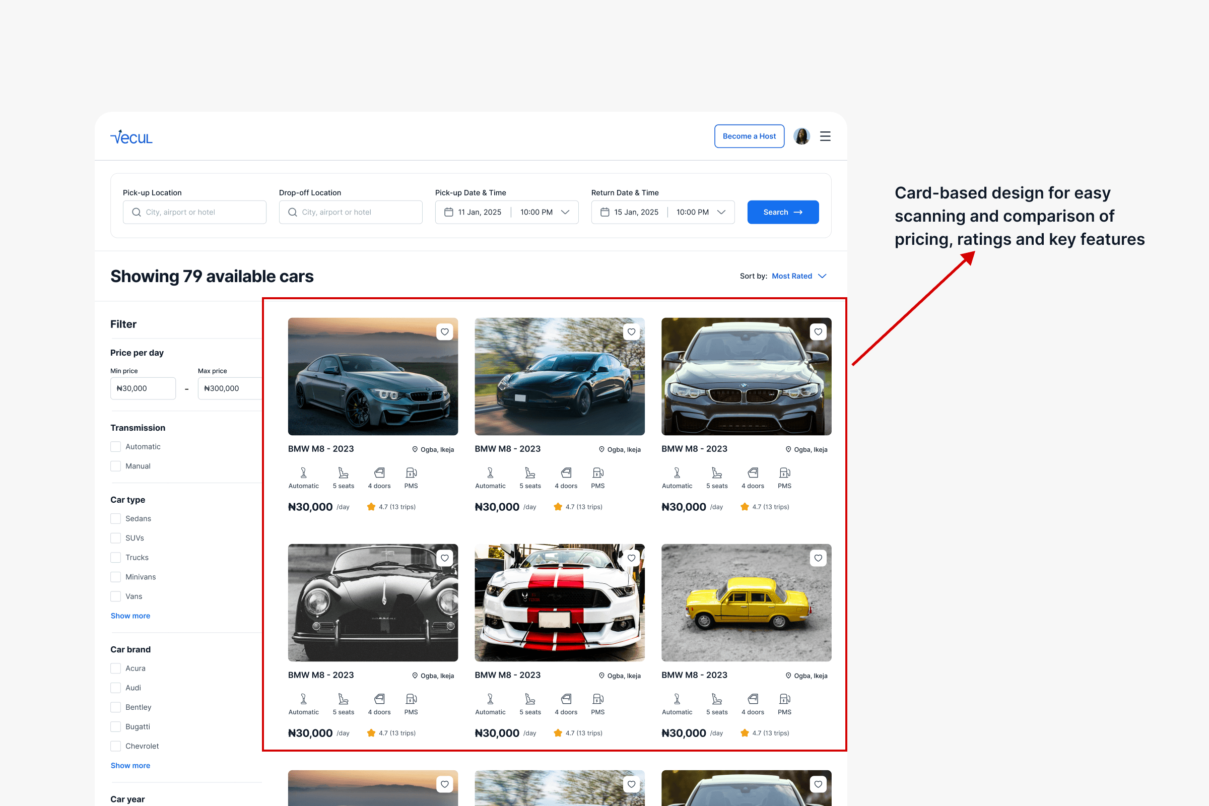Car search page