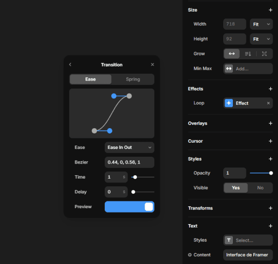 Création d'une animation sur Framer