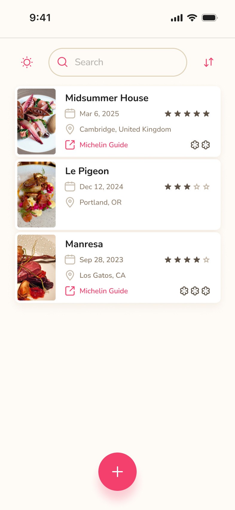 Your collection of past meals.