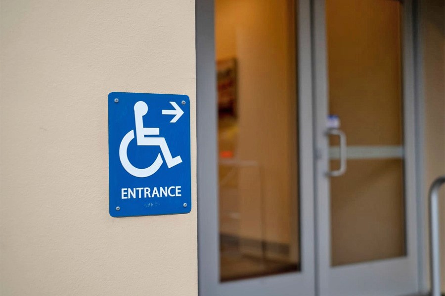 handicap door sign