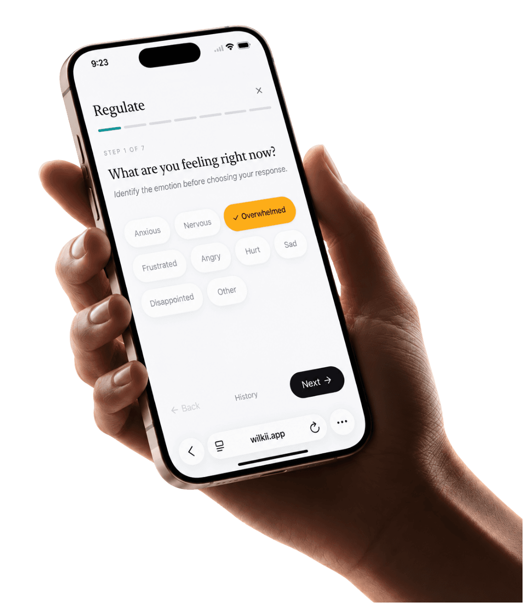 A hand holding a phone showing the Newcomer waitlist confirmation