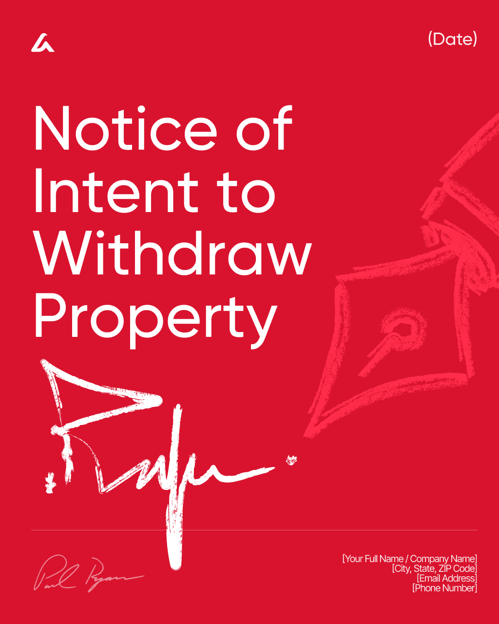 Notice of Intent to Withdraw Property