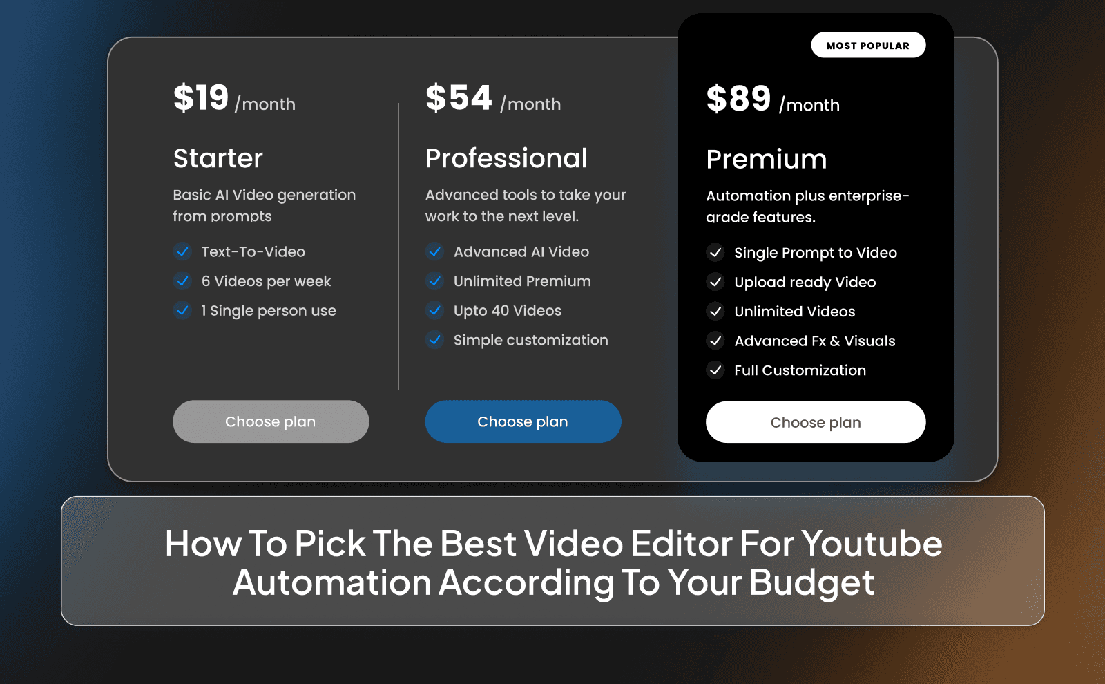How to pick the best video editor for Youtube automation according to your budget