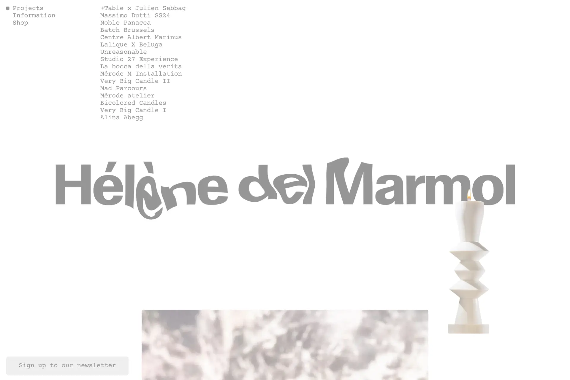 Screenshot of Hélène del Marmol website