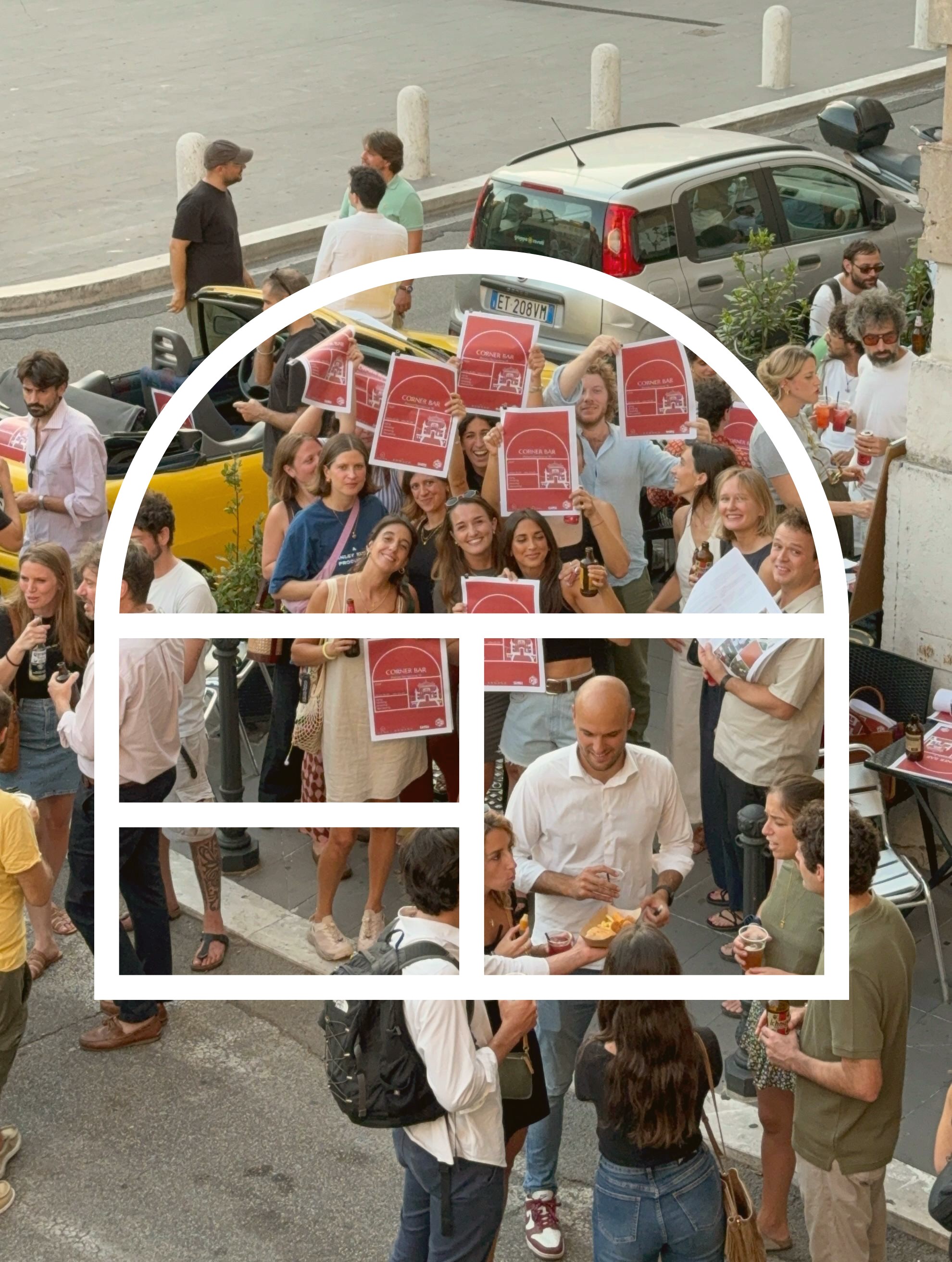 3 male posing in outdoor photoshoot, wearing red dress.