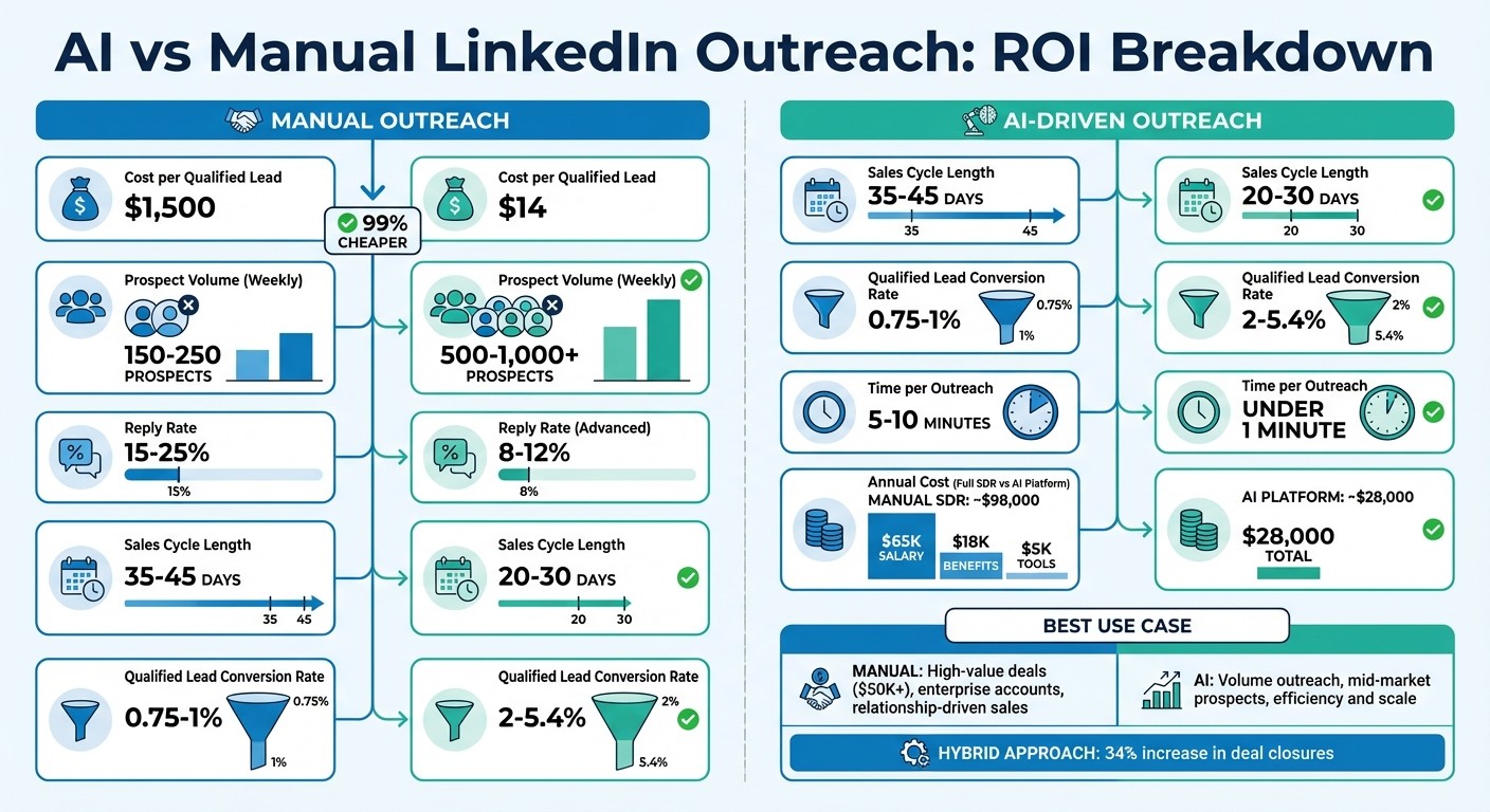 AI vs Manual LinkedIn Outreach ROI Comparison