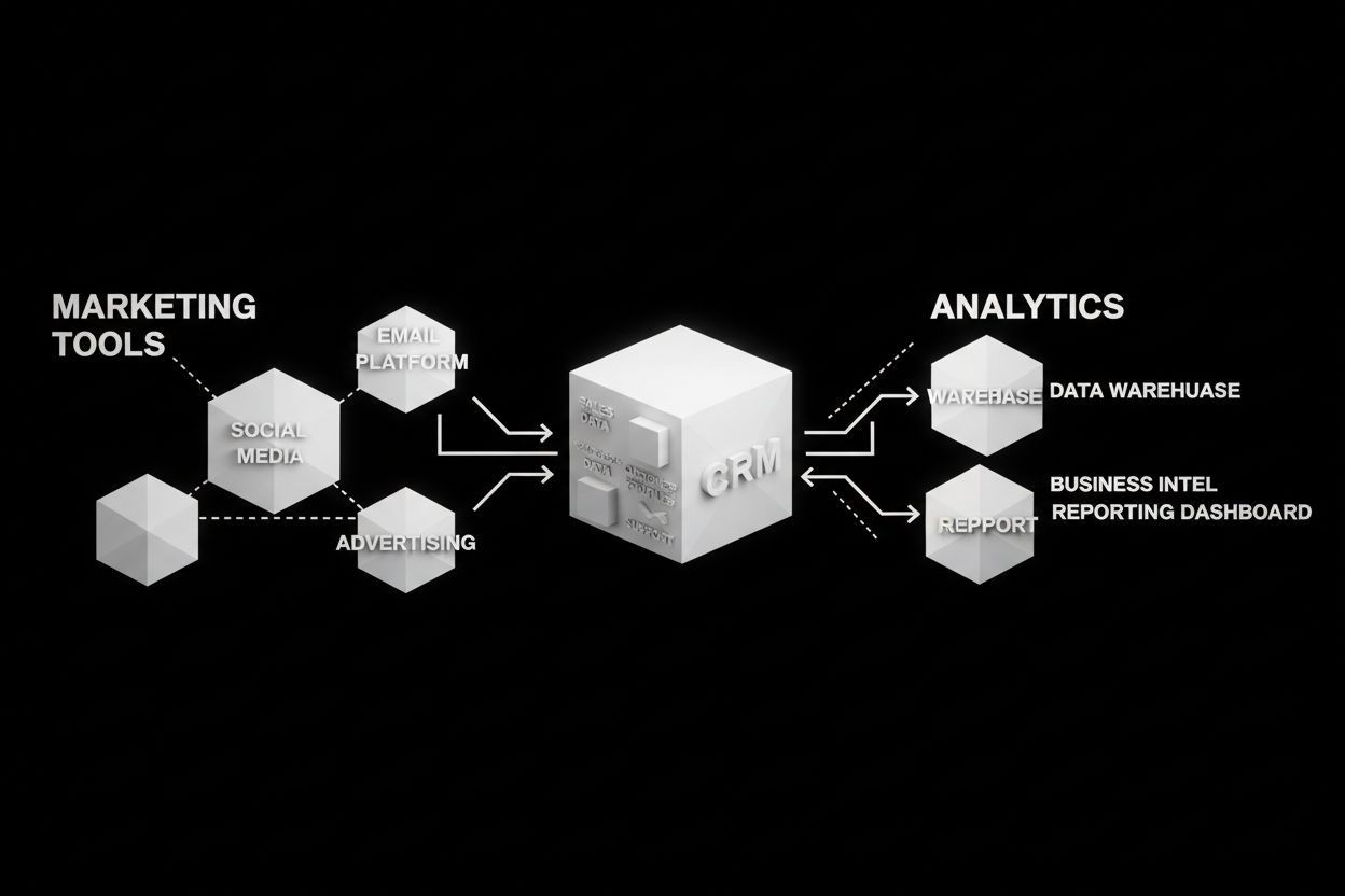 Integration diagram of marketing tools and CRM